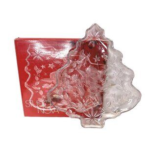 Mikasa Studio Nova Crystal Christmas Tree Shaped Serving Plate